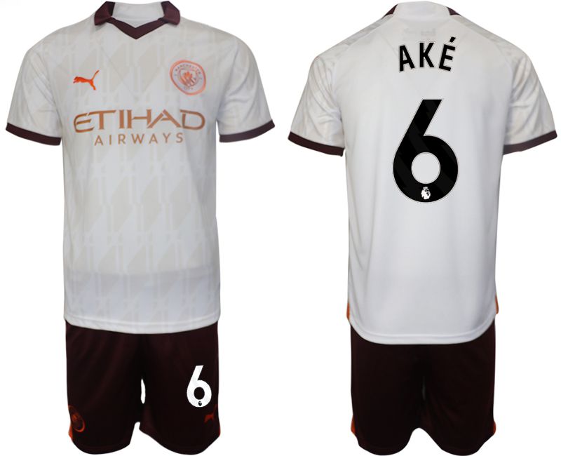 Men 2023-2024 Club Manchester City away white #6 Soccer Jersey->manchester city jersey->Soccer Club Jersey